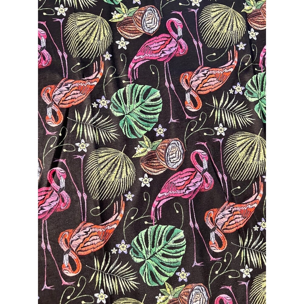 Flamingo Dress Womens Xs Black Tunic Casual Fit Simple T Shirt Loose Flowy B1